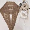 Mori Cotton And Linen Triangular Scarf Women'S Summer Hollow Crochet Lace Small Shawl With Skirt, Silk Scarf Fake Collar