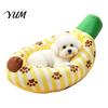 Pet Bed with Raised Edge Banana Cat Bed, Cozy Kitten Snuggle Edge, Breathable Mesh Cover, Funny for Indoor Cats Small Dogs Sleeping Mat