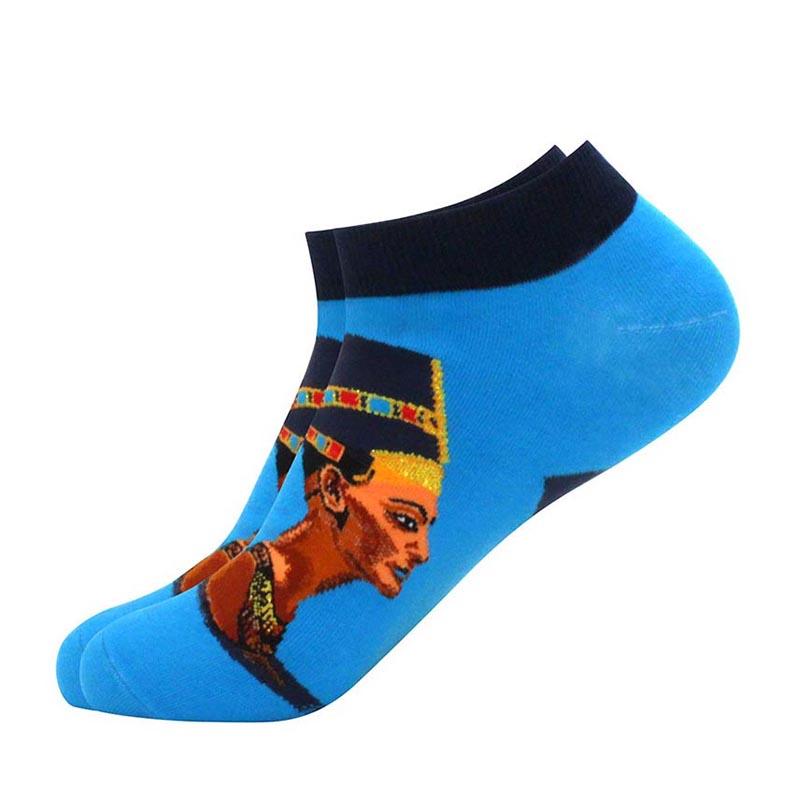 Весенняя мода, цветные мужские хлопковые носки в полоску в стиле Харадзюку, масляная живопись, животные, забавные, счастливые, носки по щиколотку