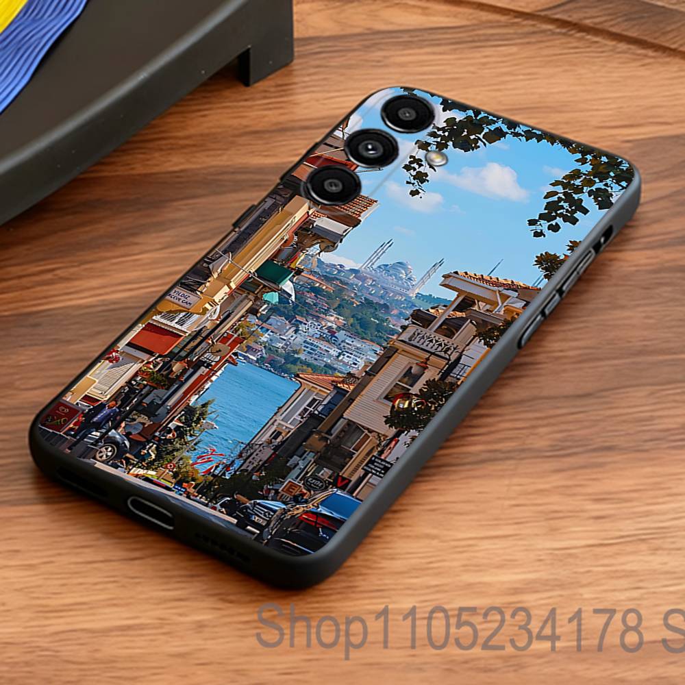 Турция Стамбул Пейзаж Чехол для телефона для Samsung S24 S22 S25 Ultra S9 S20 FE S23 Plus S10 S21 Ударопрочный Чехол Funda