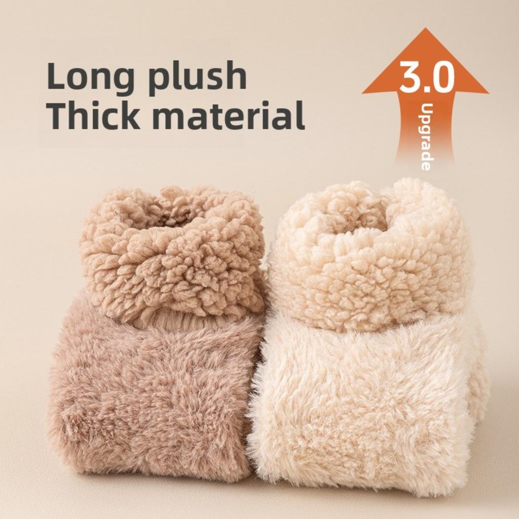 5-1 пара зимних носков-мешков из кораллового флиса и женских носков, плюшевые теплые домашние носки для пола, из овечьей шерсти и утолщенные домашние носки