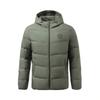 Li Ning Wade Series Solid Color Long Sleeve Zipper Hooded Down Jacket Men Outerwear Lantao-Green AYMR129-4