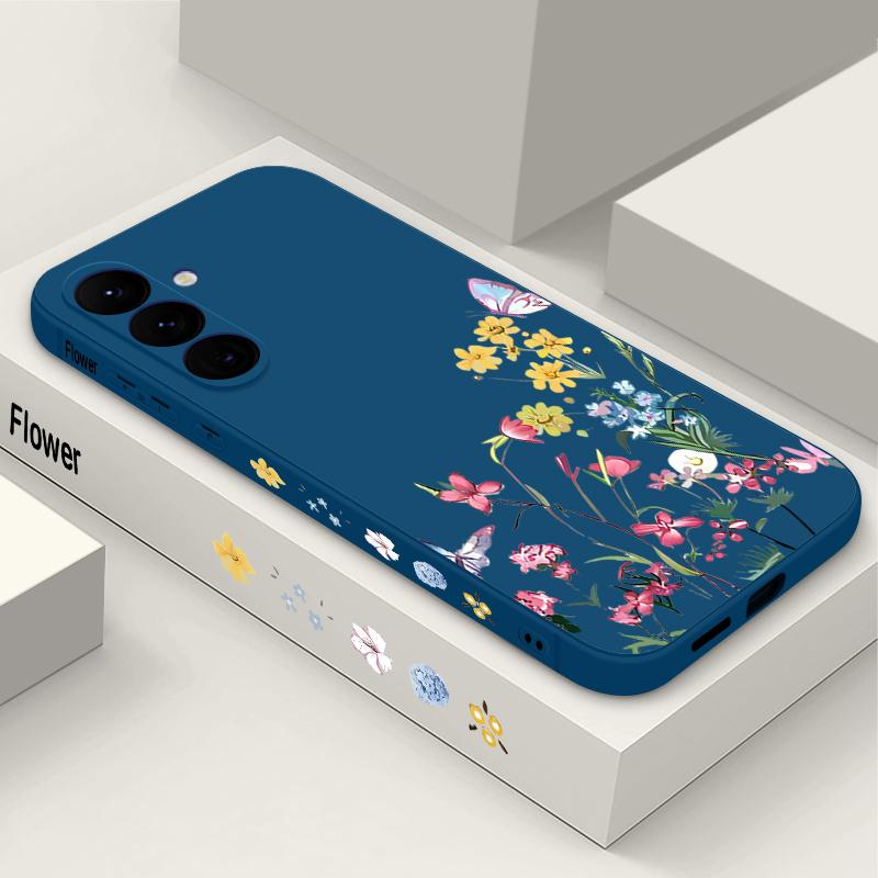 Мягкий ТПУ чехол для Samsung Galaxy S24 S23 S25 FE S25 S22 Ultra A17 A56 A16 A55 A25 A15 A36 A35 A54 5G с рисунком мелких цветов