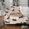 Dachshund Pattern Blanket With Customizable Space Multipurpose Customizable Blanket Personalized Name Soft Cozy Suitable For Sofa Couch Office Bed
