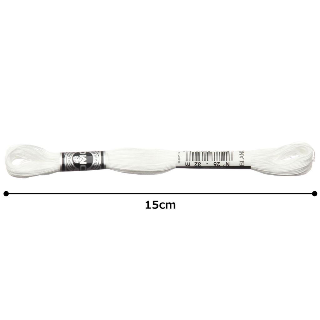 Нитки для вышивания DMC Abroder 12 DMC10725B #25, 32 м, мотки, #BLANC, Белый,