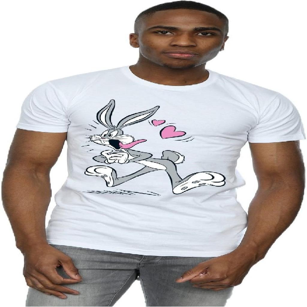 Мужская футболка Looney Tunes с Багзом Банни влюбленным Белый Средний