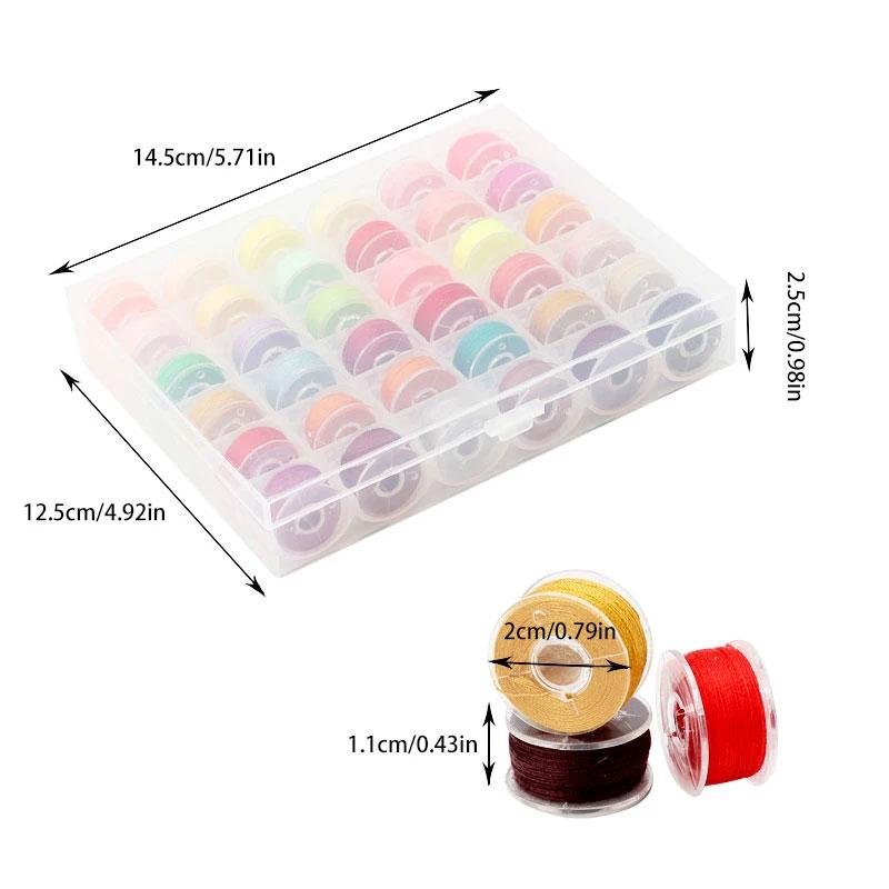 Набор высококачественных швейных ниток 36 цветов в коробке, набор шпулек, подходит для многих швейных машин, с челноком, 36 шт.