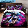 Motocross Rider In Action 3pcs Bedding,Including 1pc Duvet Cover And 2pcs Pillowcases Perfect for Christmas,Ideal for Bedroom, Dormitory