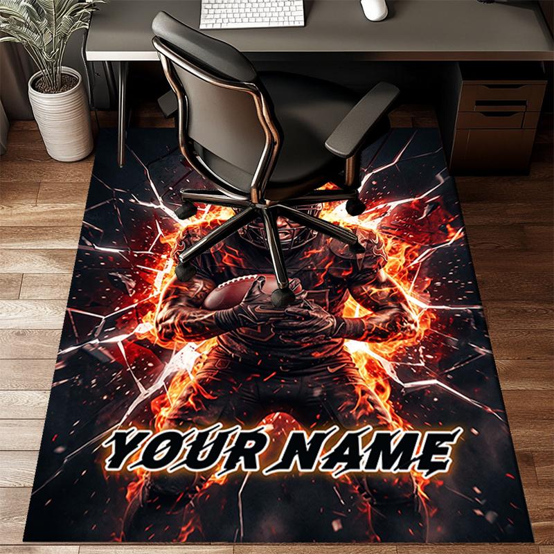 1PC Custom Name Electric Football Player Theme Floor Mat Ideal for Living Room, Game Rooms, Office, Bedroom,Floor Mat Playful Design227