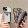Transparent Card Slot Camera Protection Phone Case For Iphone 13 11 12 Pro Max Shockproof Bumper Plating Back Cover For Iphone14