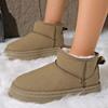 Модные зимние женские короткие плюшевые теплые зимние сапоги повседневная обувь новые замшевые меховые ботинки челси ботильоны на плоской подошве женская обувь на платформе botas