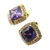 Les Trésors De Lily [M6730] - Gold Plated 'Sissi' Amethyst Earrings