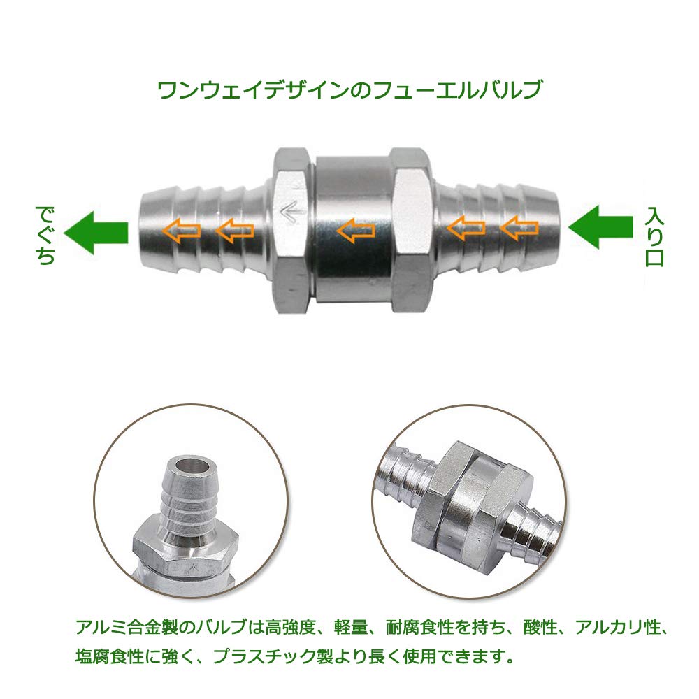 Bestgle Топливный обратный клапан 0,4 дюйма (10 мм) 2 шт. Односторонний воздушный клапан