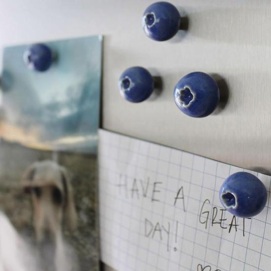 6 шт. 3D Магнит на холодильник Черника Сделай сам Дом Офис Кухня Шкафчик Холодильник Смола Мини Ягода Фрукт Магнитное Украшение Орнамент