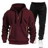 Mens Tracksuit Wear Zipper Hoodies+Sweatpants 2 Piece Set New Fashion High Quality Autumn Winter Luxury Casual Jogging Suit