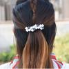 Zinc Zinc Alloy Ponytail Holder Flower Pearl Girl Spring Clip Korean Style Hairpin Women Hair Clip Headdress