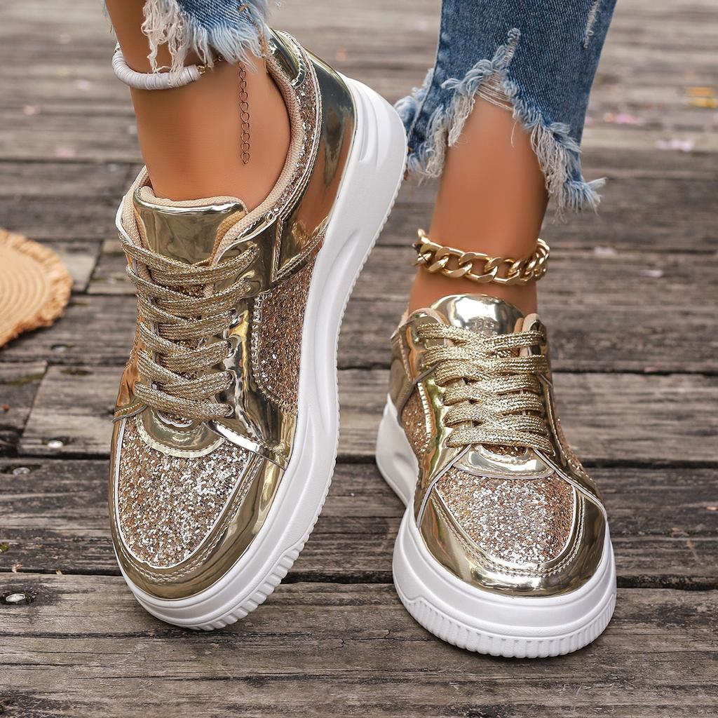 Модные повседневные кроссовки на танкетке, удобные туфли для бадминтона с пайетками, модные женские туфли для бега, фитнеса, ходьбы