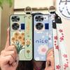 Waterproof Kickstand Phone Case For ZTE Nubia Z60 Ultra Oil Painting Soft Case Fashion Design Flower Anti-knock Lanyard