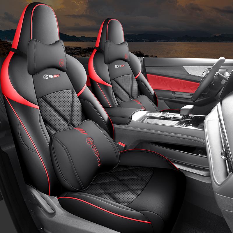 Compatible with Changan CS55 Plus models, full-coverage second and third-generation seat covers for all-season use.