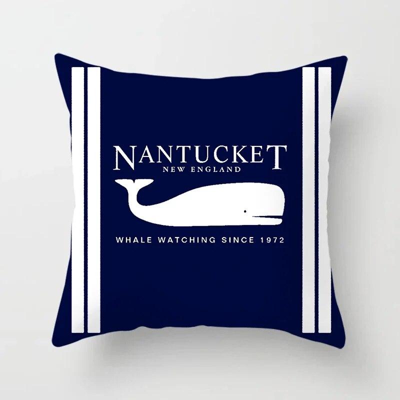 Домашний декор компас якорь наволочка синяя средиземноморская подушка подарок диван офисный аксессуар украшение 45x45 см