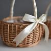 Wedding Flower Girl Hand Woven Storage Basket Flower Basket Desktop Decoration Clutter Organizer