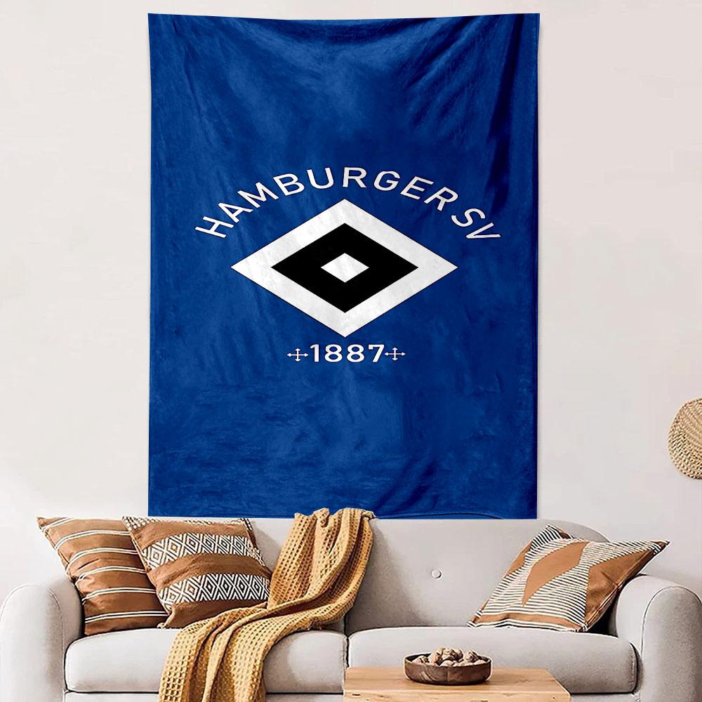 Hamburger SV HSV Football Club Diamond Crest 1887 Blue Wall Tapestry German Soccer Fan Decor Bedroom Man Cave Gift