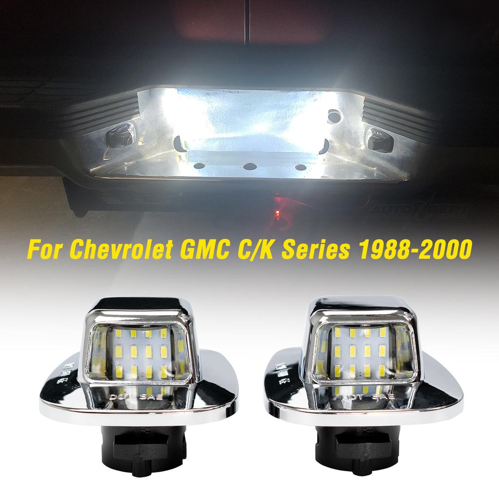 2Pcs Pickup Rear License Bumper Light Number Plate Lamp For Chevrolet Chevy GMC C/K-Series 1500 2500 3500 1988-2000 Truck LED