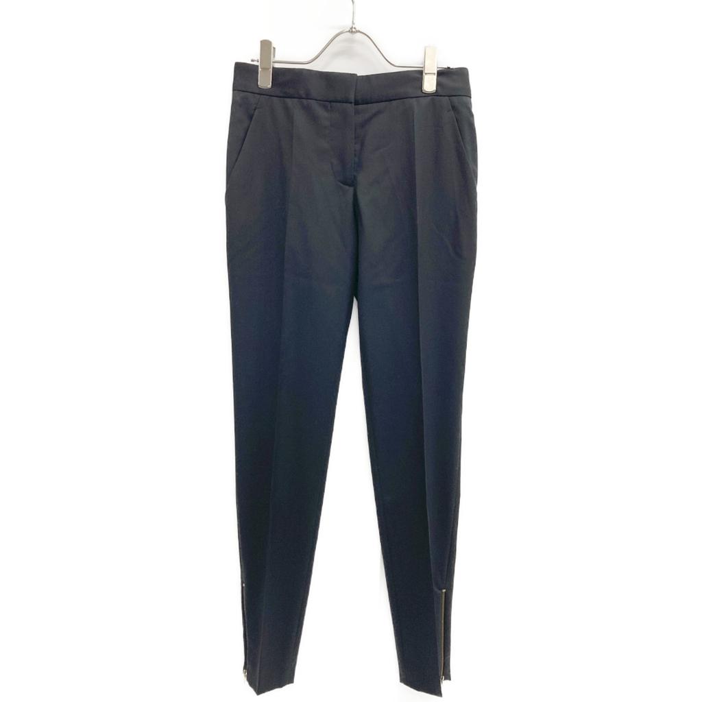 Stella Mccartney 531844 Black Wool Side Zip Center Pleated Tapered Slacks Bottoms 34 blackUsed