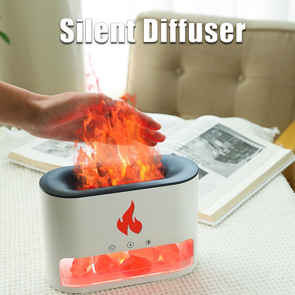 250 мл Аромадиффузор для эфирных масел Тип C Питание от USB Автоматическое отключение Ночник 4 цвета пламени Диффузор-солевая лампа