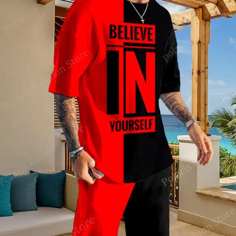 Мужская футболка и шорты с графическим принтом флага США больших размеров для летнего отдыха на открытом воздухе/спорта, комплект из 2 предметов