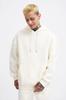 Męska Bluza Oversize Basic z Kapturem - Ecru