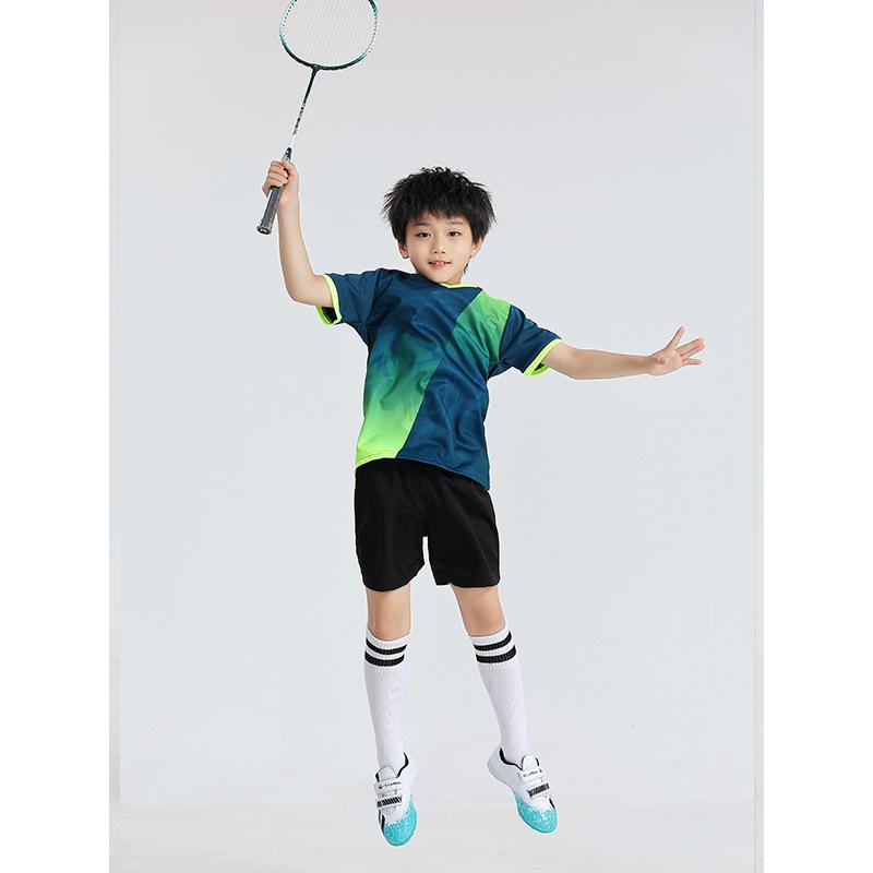 Children'S Football Jersey Set Summer Boys' Badminton Jersey Quick-Drying Primary School Students' Sports Competition Training Clothing