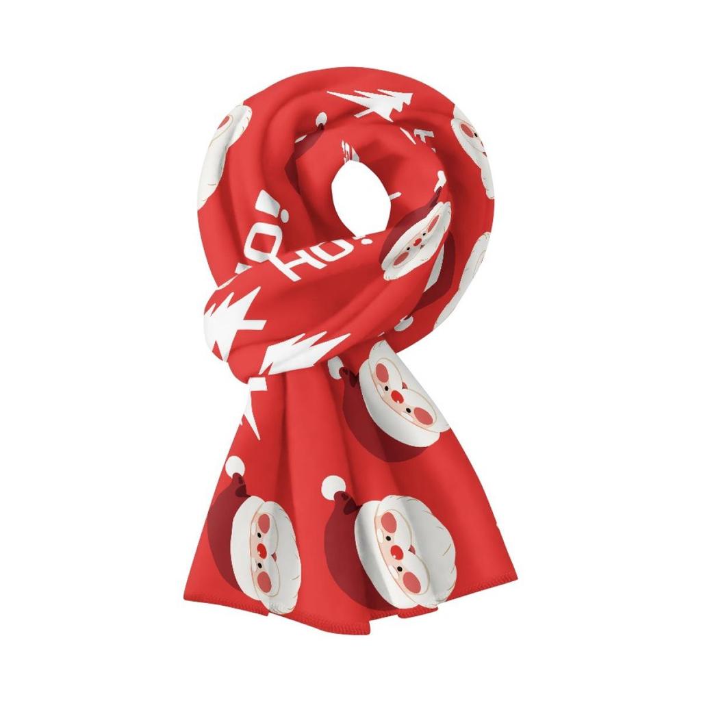 Розовый флисовый шарф с рождественским узором для девочек