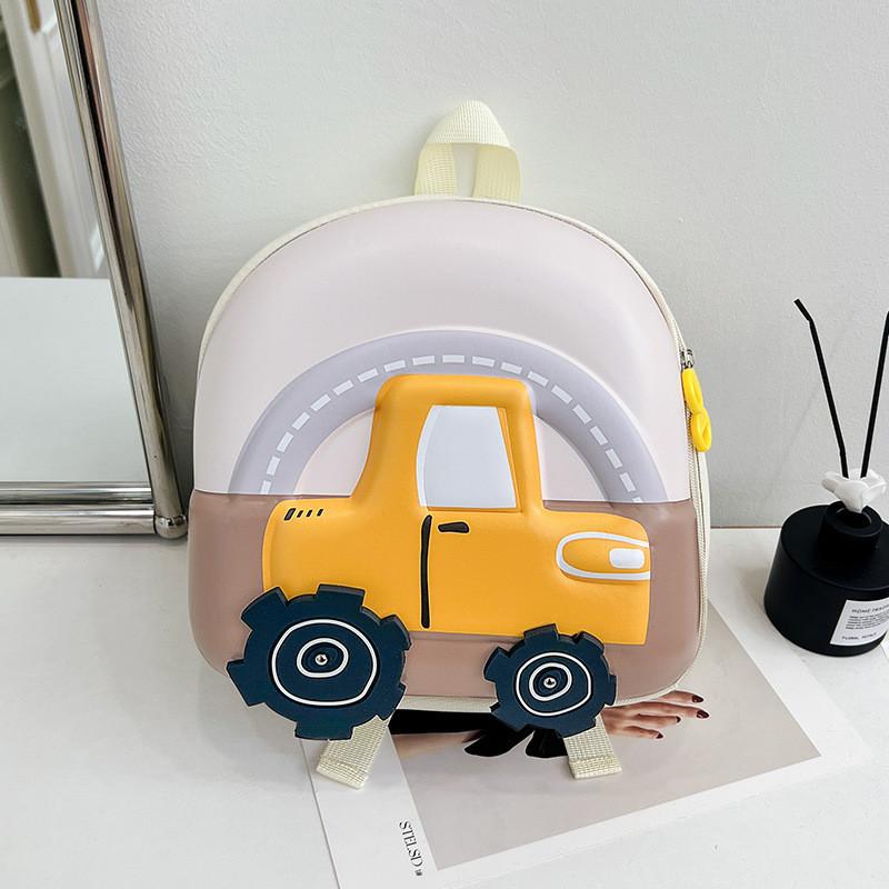 Cute Pvc Shell Backpack For Boys And Girls Featuring Fun Cartoon Car Design
