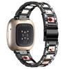 Для Fitbit Versa 4/Sense 2 Ремешок для часов из смолы Декор из нержавеющей стали и страз Ремешок для часов