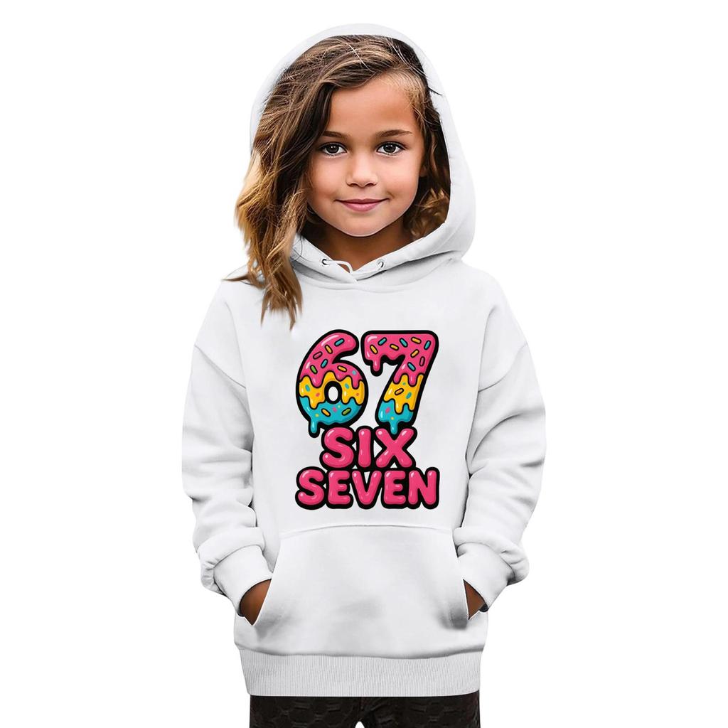 Kids' Fashion Printed Pullover Casual Long-Sleeve Crewneck Hoodie Top