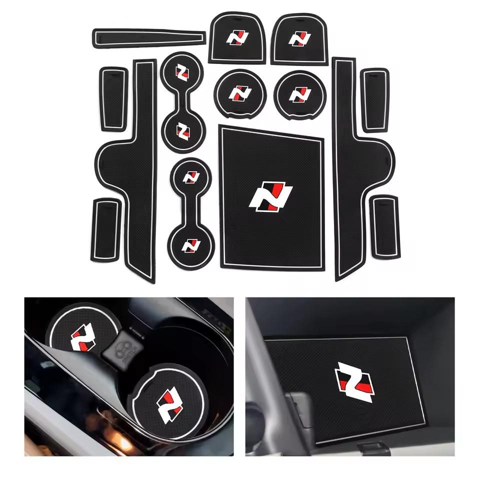 Для Hyundai Elantra AVANTE 2025 2025 N Спортивный стиль Коврик в слот ворот Подстаканник Подставка Коврик в паз двери Аксессуары для интерьера