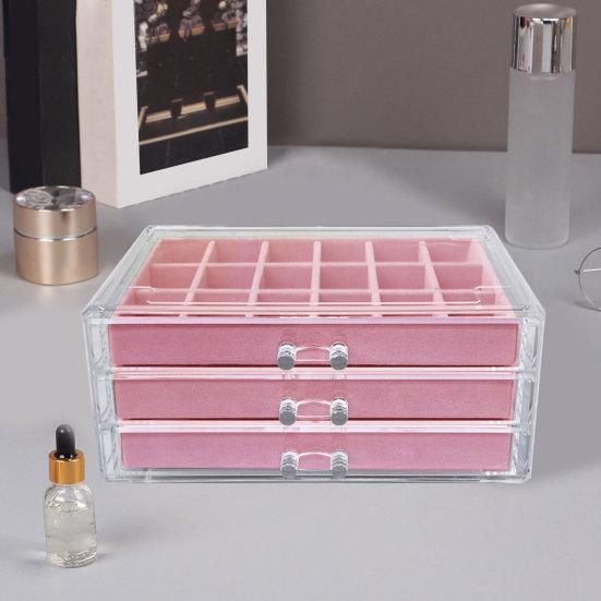 Акриловый органайзер для ювелирных изделий с 3 ящиками и несколькими отделениями, держатель для сережек, регулируемые подносы, пыленепроницаемая прозрачная шкатулка для драгоценностей