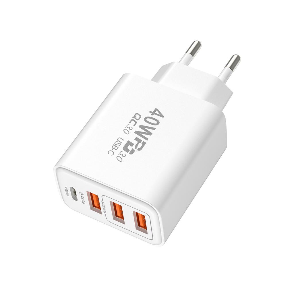3USB Многопортовое зарядное устройство 1PD Головка для быстрой зарядки мобильного телефона Адаптер питания Настенное зарядное устройство Настенного типа Европейские и американские стандарты