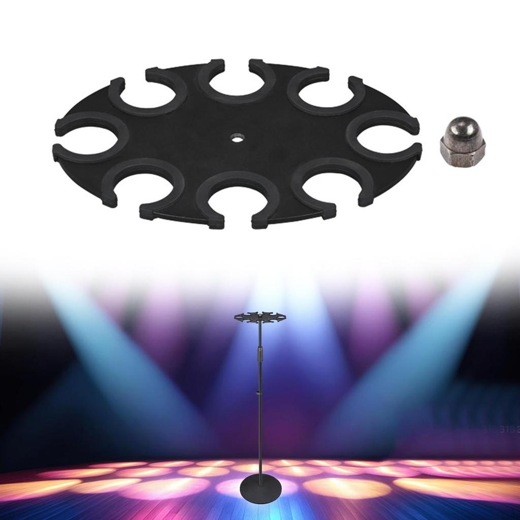 Multiple Microphone Holder Stand Tray Hold Up To 8 Mics Anti Scratch Easy Setup