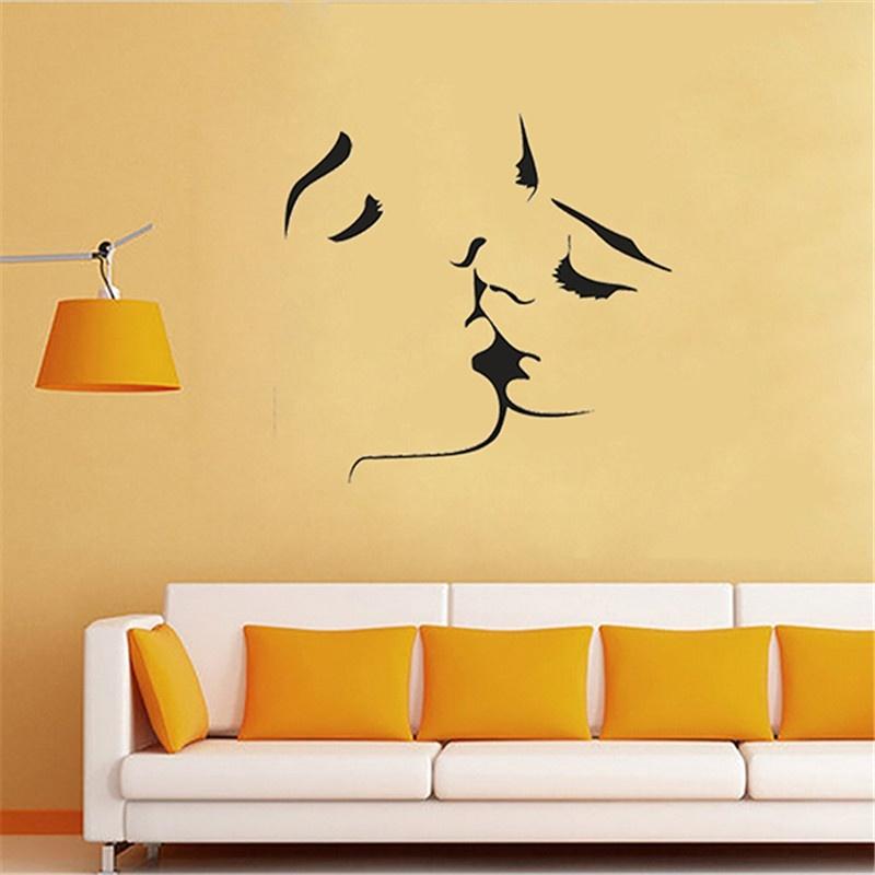 Съемная художественная наклейка «Целующиеся любовники», настенная наклейка, фреска, декор для дома, гостиной, спальни ADM