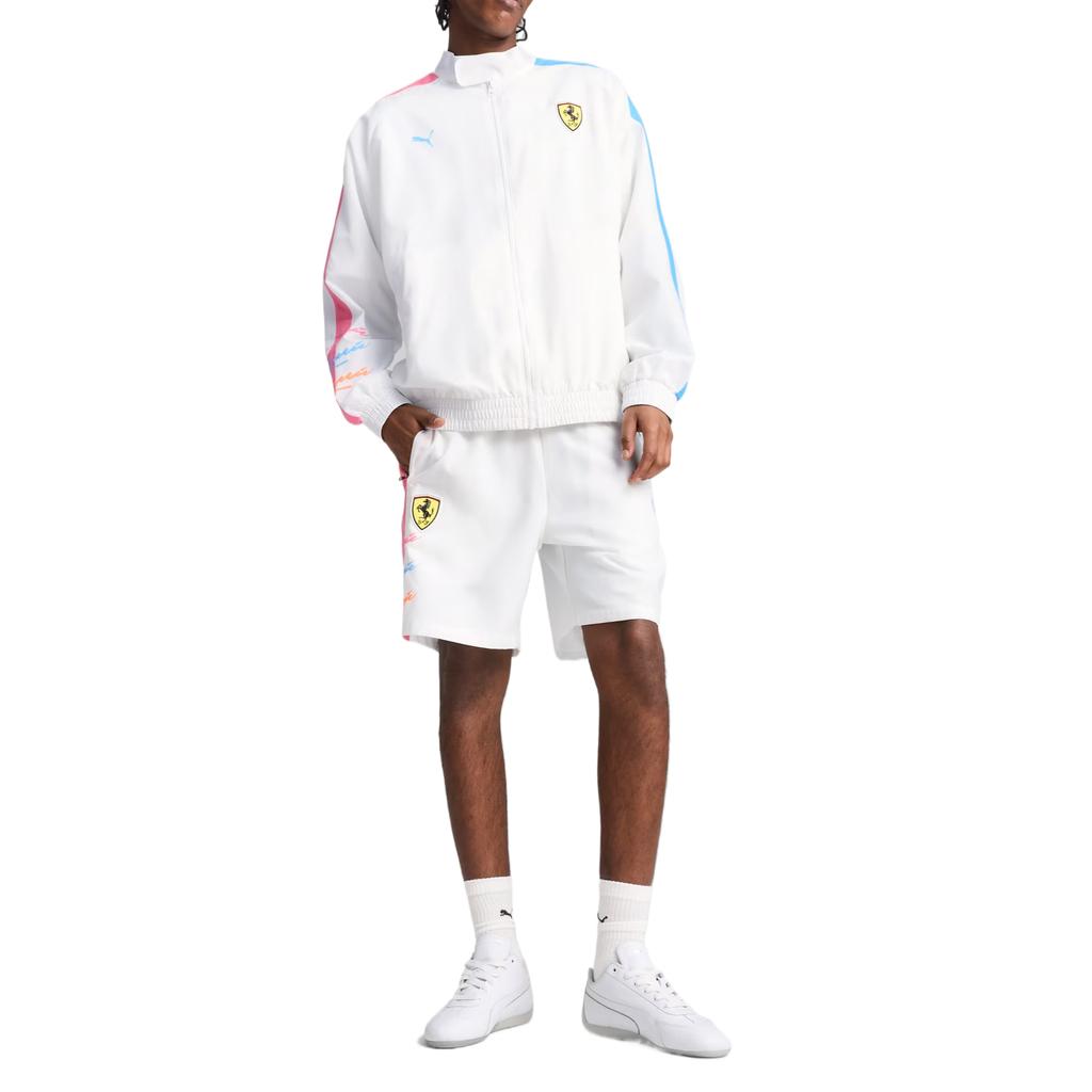 Puma X Scuderia Ferrari Miami Ограниченная серия Удобные, приятные для кожи Модные Мягкие Однотонные Повседневные Шорты Мужские шорты Белый 633407-03