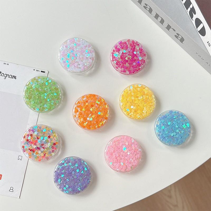 Colorful Sequin Phone Airbag Holder Adhesive Small Fresh Women's Ring Gift Party Company Logo Printing