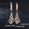 1 Pair Golden Color Long Dangle CZ Earrings Womens Love Infinity Earrings Fashion Wedding Party Jewelry