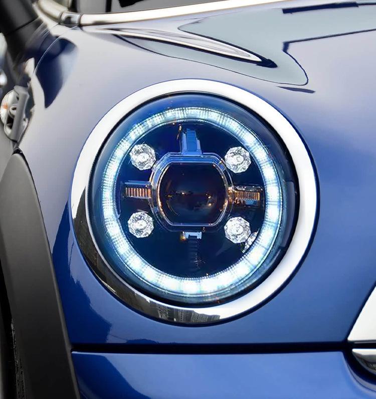 Совместимо с узлом фары BMW Mini F56/F55 2014-2023 гг.: Кристальные ДХО с бегущими поворотниками.