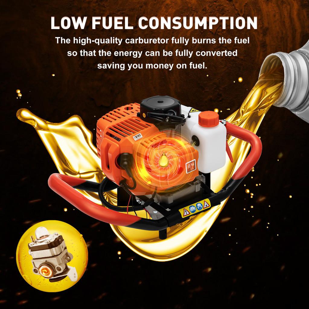 Ручной бензиновый земляной бур 8500 об/мин 52 куб.см 2-тактный ямобур высокая мощность сельскохозяйственные и ландшафтные инструменты