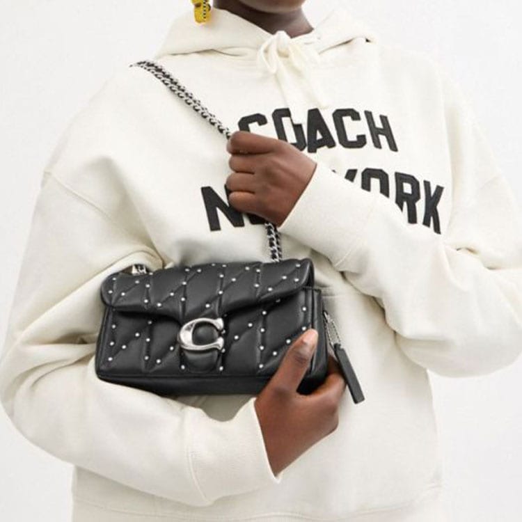 COACH Tabby Sheepskin Crossbody Bags Women's Black CY813-LHBLK