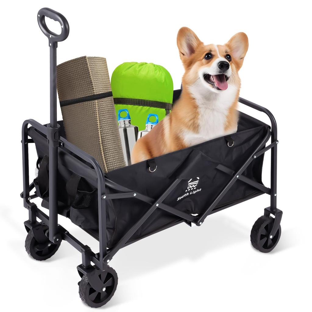 Capacity Camping Wagon Mini Outdoor Wagon Large Capacity 58L Folding Carry Cart Lightweight Carry Wagon Mini Camping Wagon Camping Cart Compact One