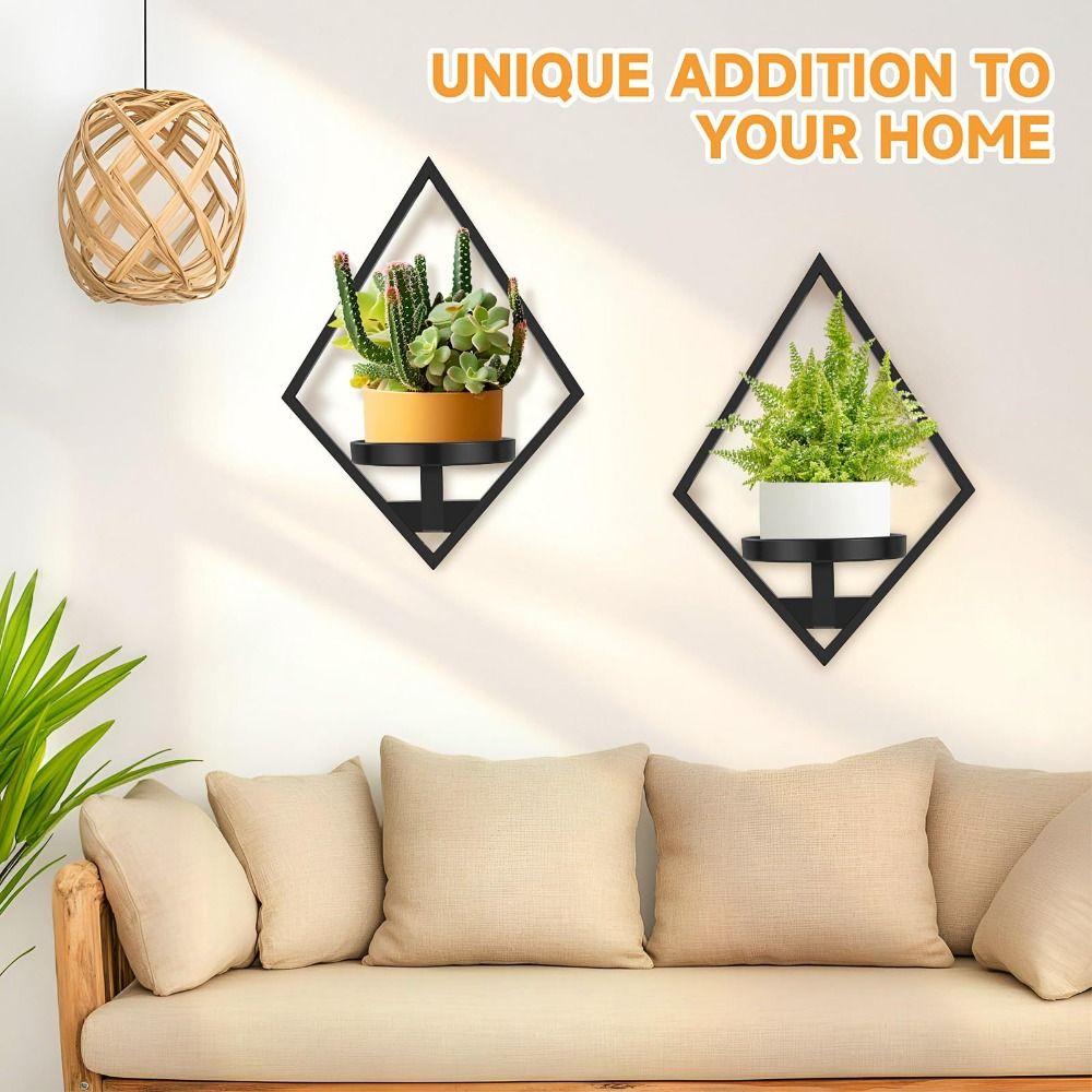 Metal Floating Metal Wall Plant Shelves Easy-Mount Floating Plant Racks Windowsill