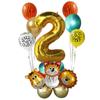 Jungle Safari Birthday Party Animal 30inch Number Foil Balloon Set Jungle Theme Kids 1 2 3 4 5 6 Year Old Birthday Party Decor